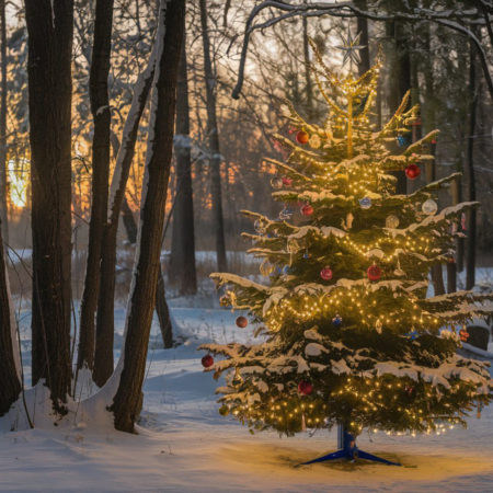 Sapin de Noël en pleine forêt